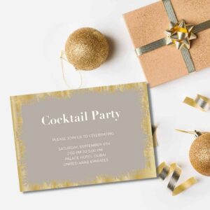 Golden Glitter Theme Invites Design