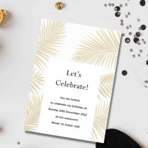 Golden Leaves Invites Design