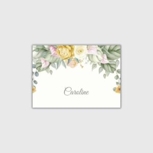 Simple Floral Place Cards Design