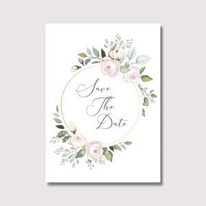 Circular Rose Theme Date Save the Date Design