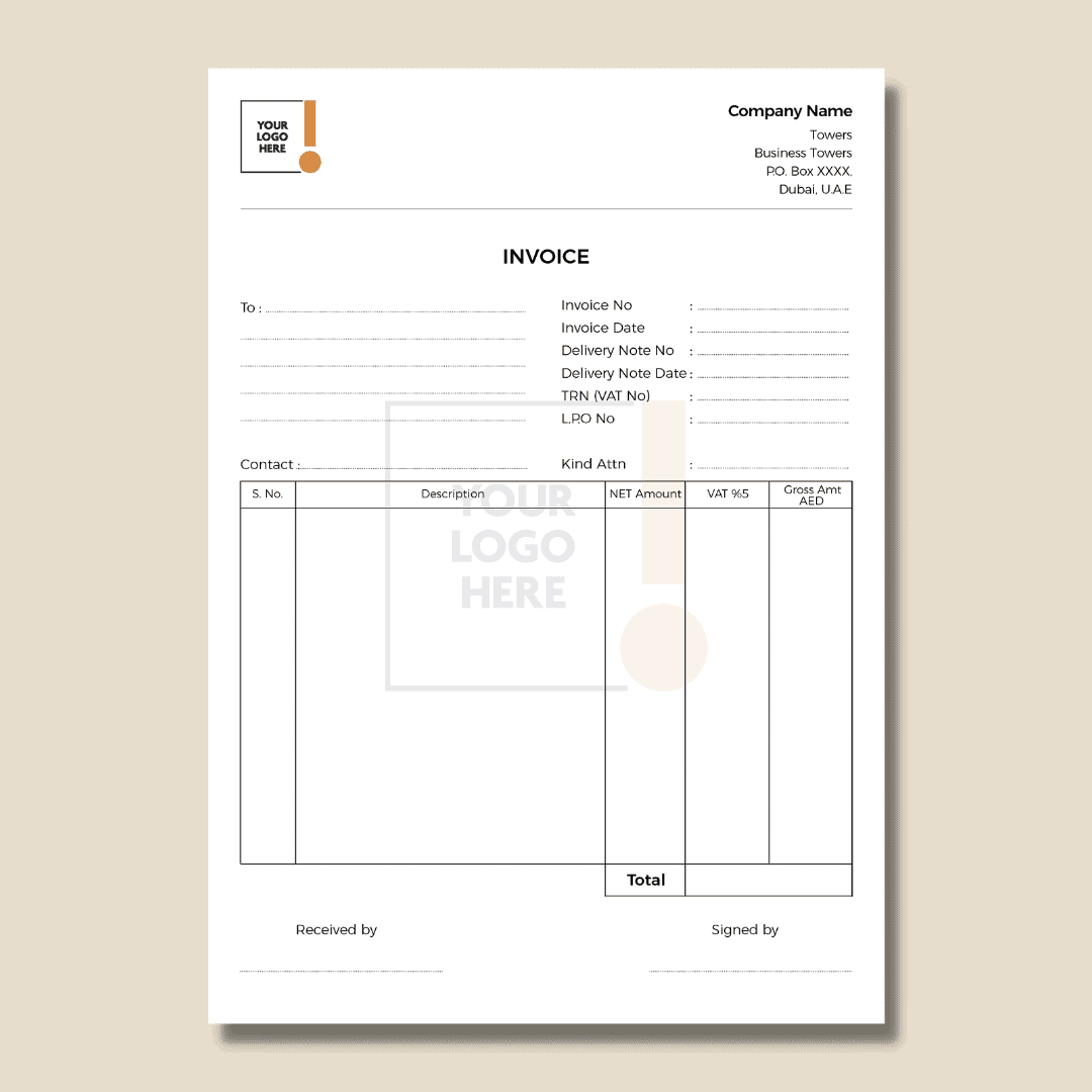 CUSTOM INVOICE BOOK