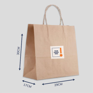 Kraft Paper bag with square sticker