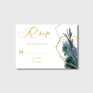 Golden Flower Frames Rsvp Cards