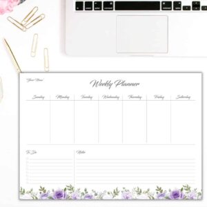 Floral Table Desk Planner Design