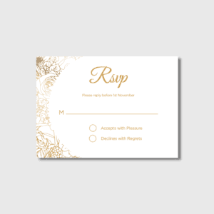 Golden Response Request Rsvp Cards