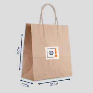 Kraft Paper bag with square sticker