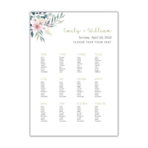 Pleasant Wedding Arrangement Seating Cards Design