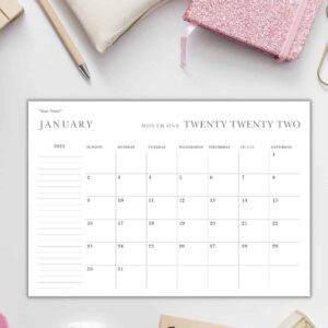 Minimalist White Classy Desk Planner Design