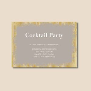 Golden Glitter Theme Invites Design