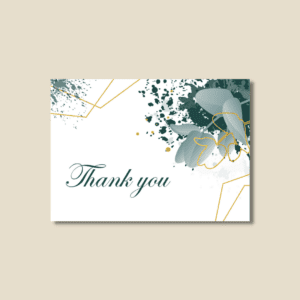 Elegant Dash of Colour Thank You Cards Design