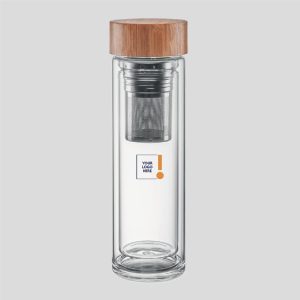 Bamboo Glass Bottle with Brand logo